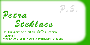petra steklacs business card
